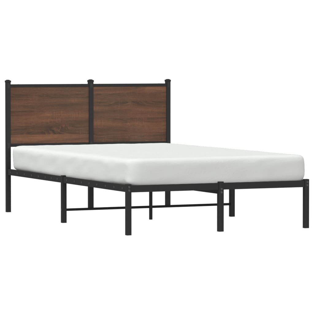 sengeramme 120x190 cm uden madras metal brun egetræsfarve