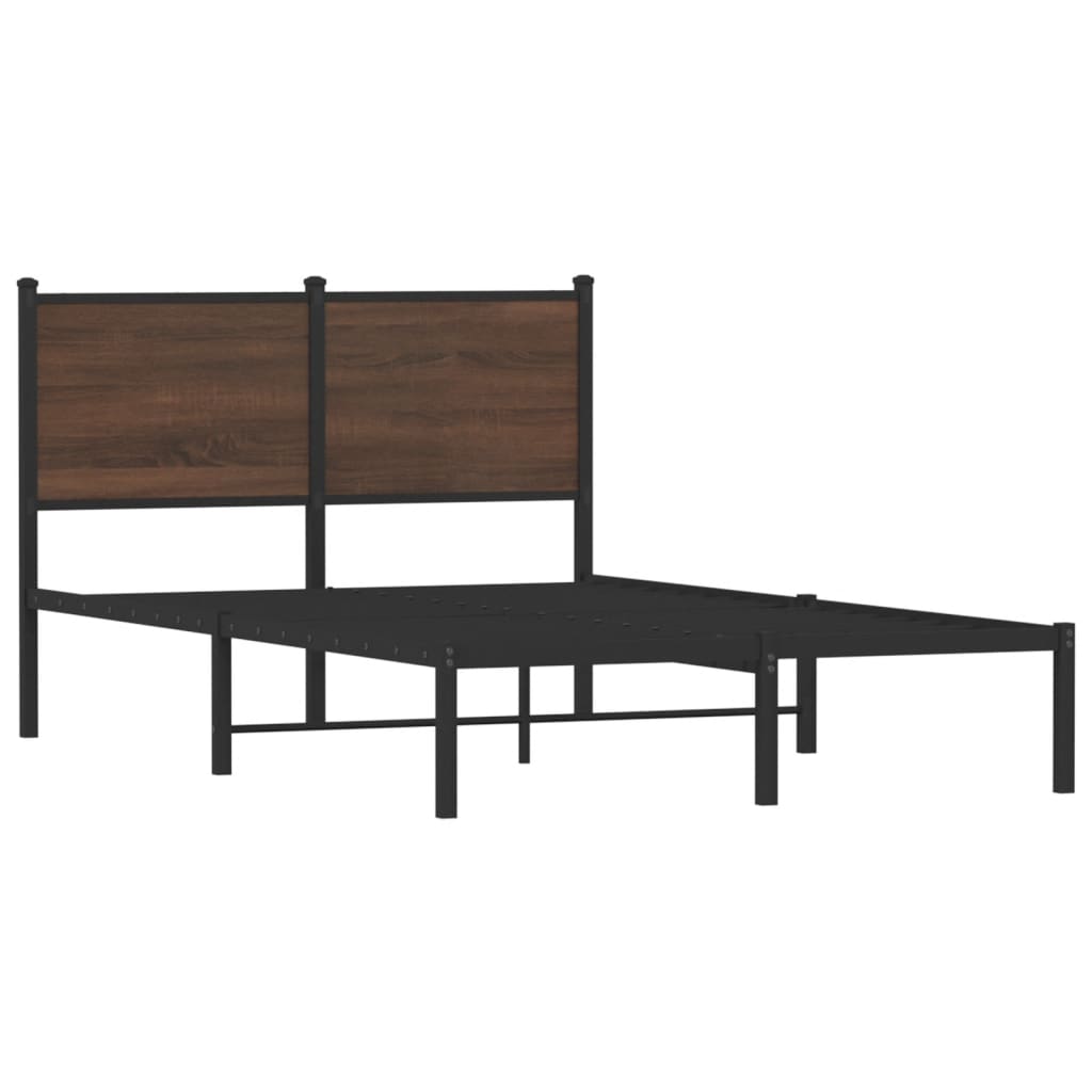 sengeramme 120x200 cm uden madras metal brun egetræsfarve