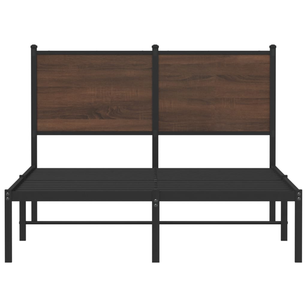 sengeramme 120x200 cm uden madras metal brun egetræsfarve