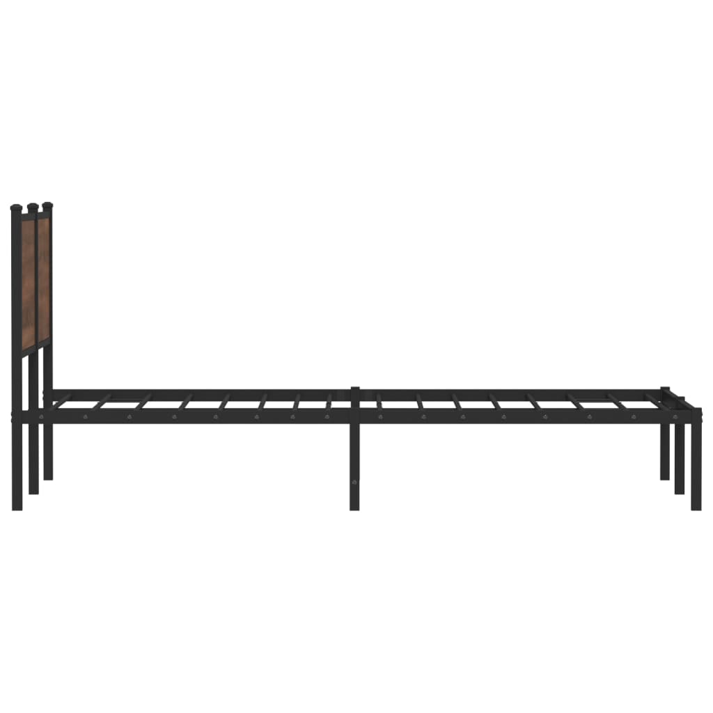 sengeramme 120x200 cm uden madras metal brun egetræsfarve
