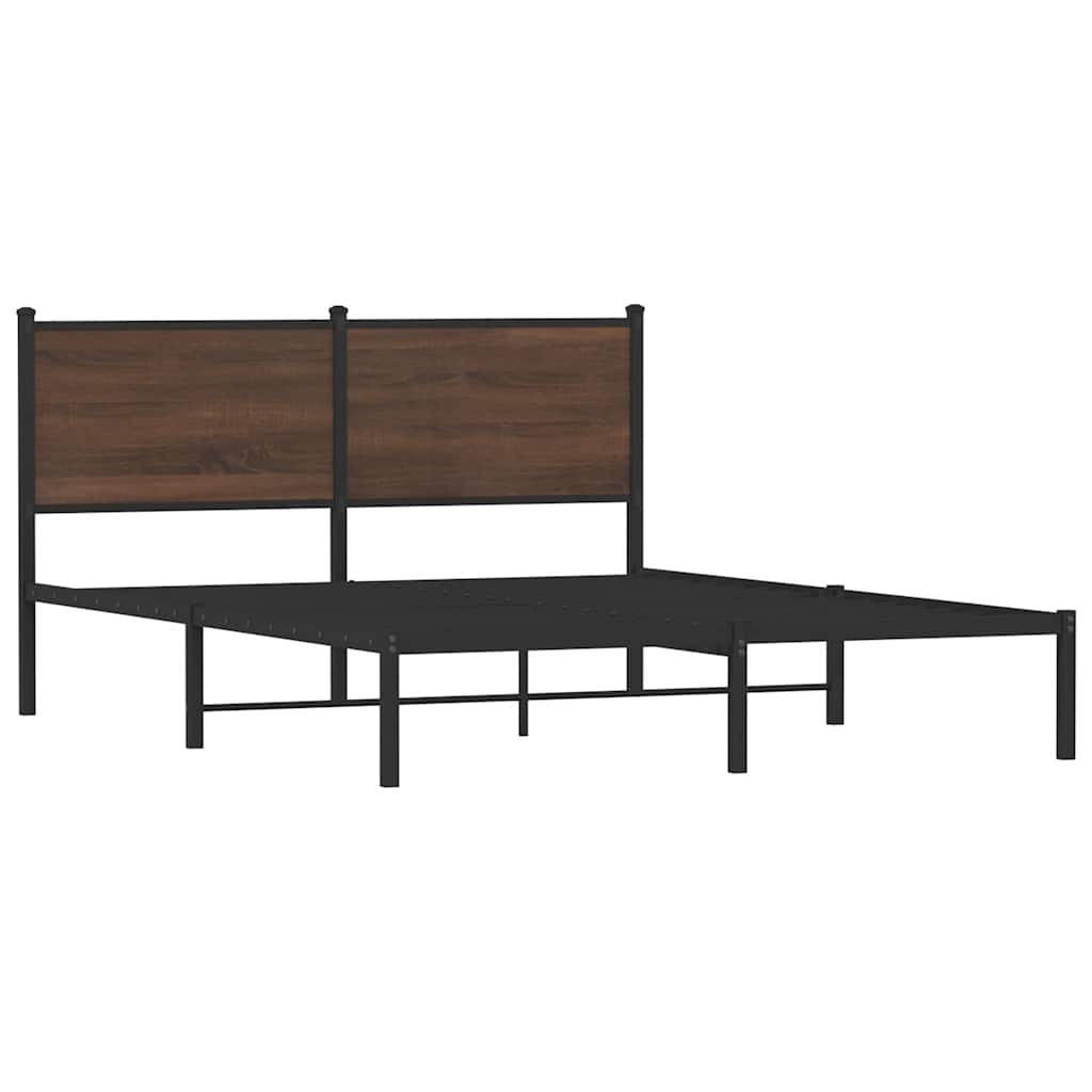 sengeramme uden madras 137x190 cm brun egetræ