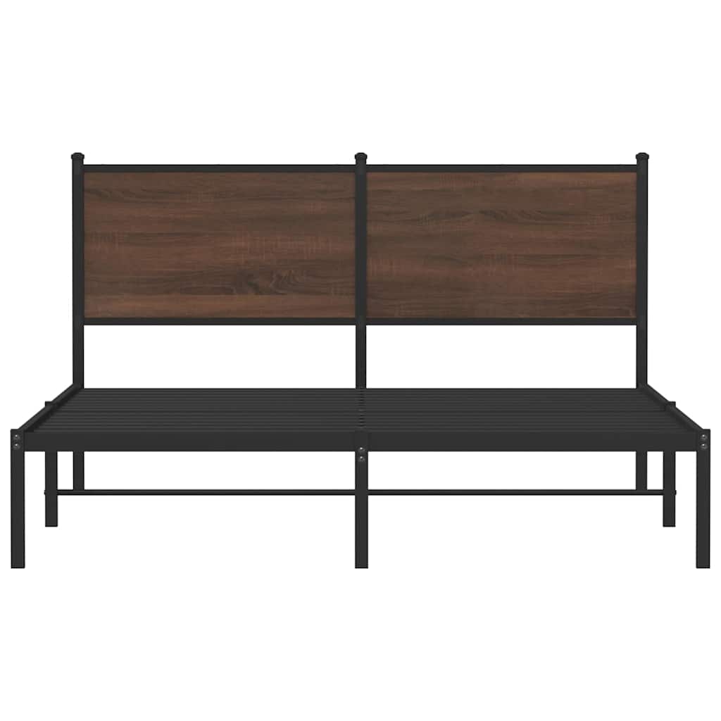 sengeramme uden madras 137x190 cm brun egetræ