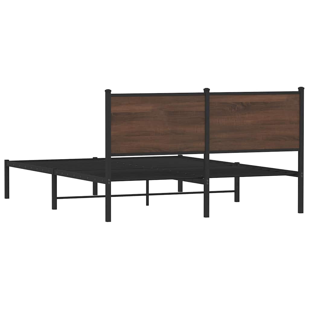 sengeramme uden madras 137x190 cm brun egetræ