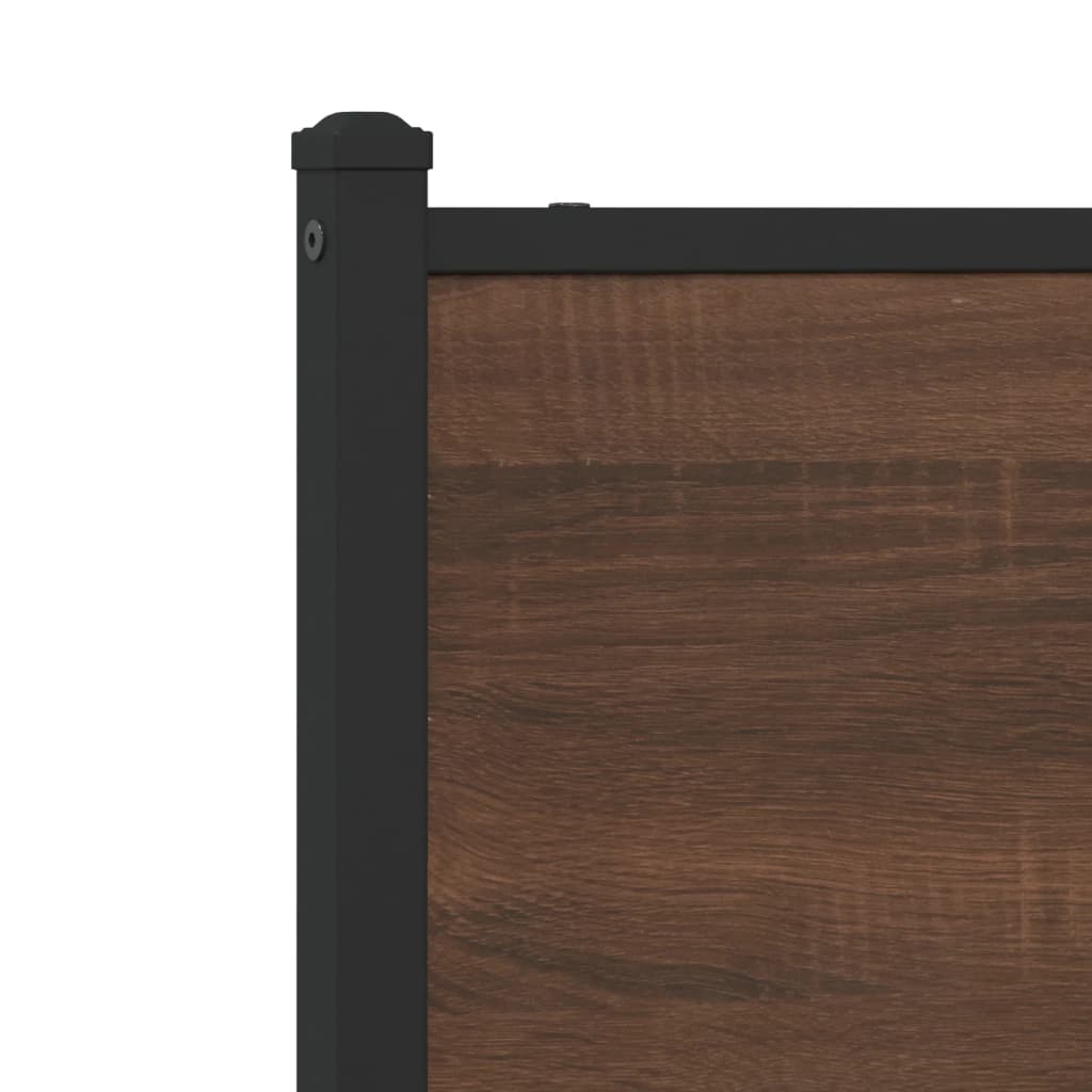 sengeramme uden madras 150x200 cm metal brun egetræsfarve