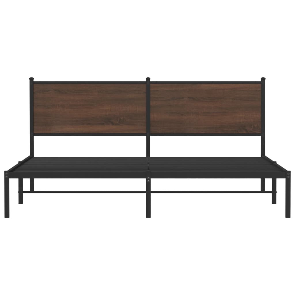 sengeramme uden madras 160x200 cm metal brun egetræsfarve