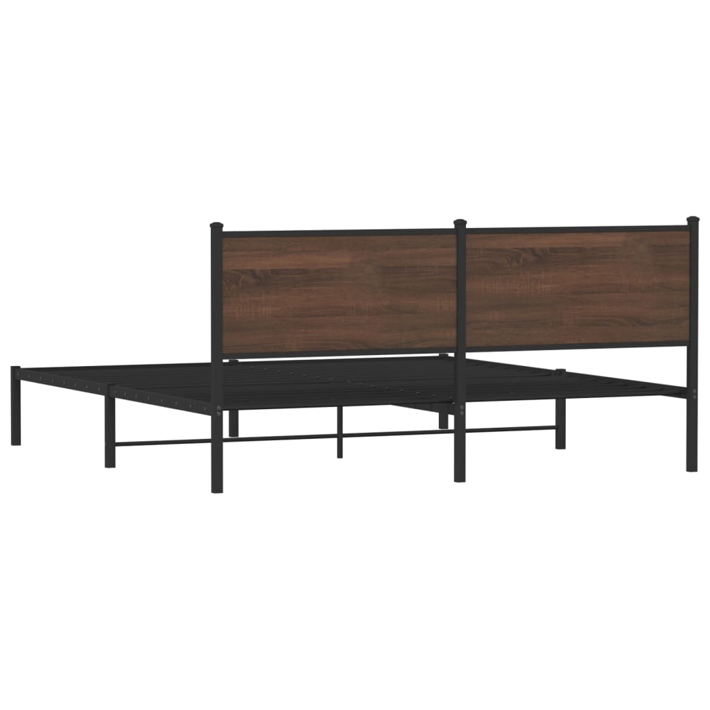 sengeramme uden madras 160x200 cm metal brun egetræsfarve