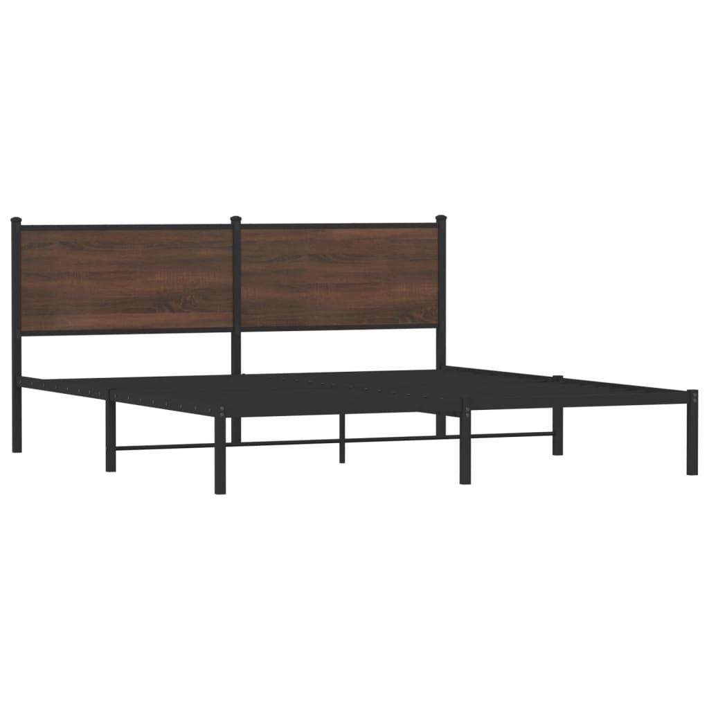 sengeramme uden madras 180x200 cm metal brun egetræsfarve