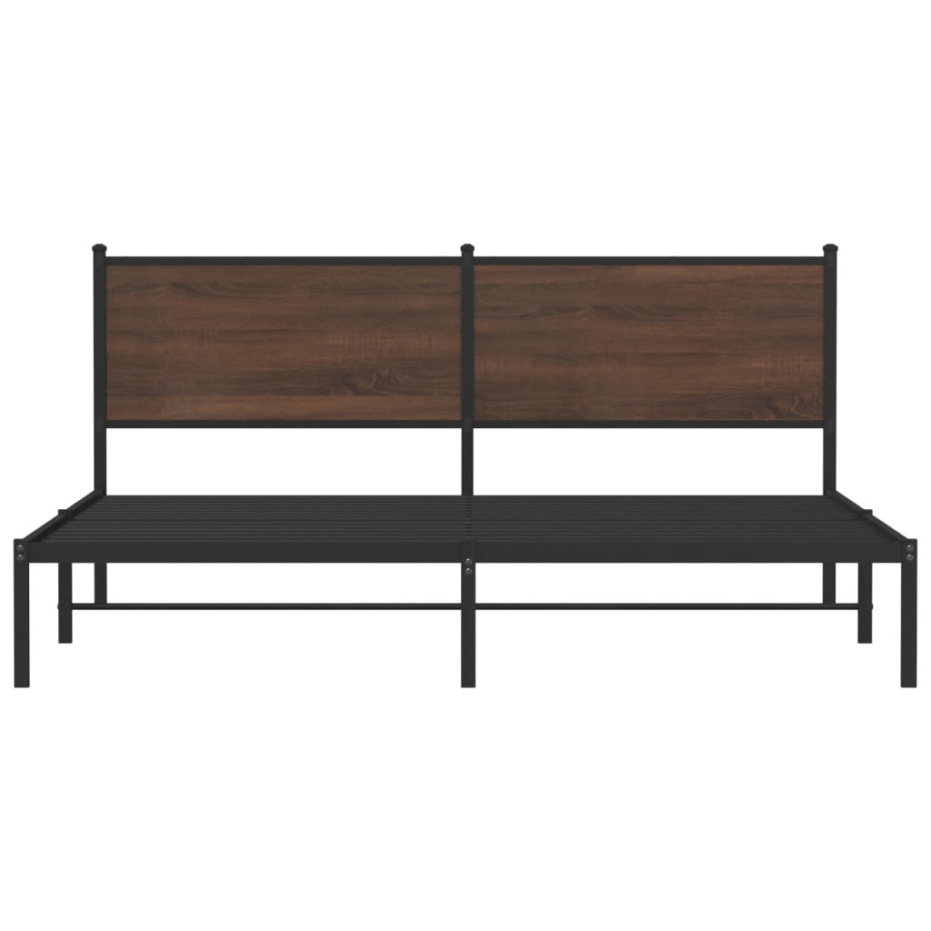 sengeramme uden madras 180x200 cm metal brun egetræsfarve