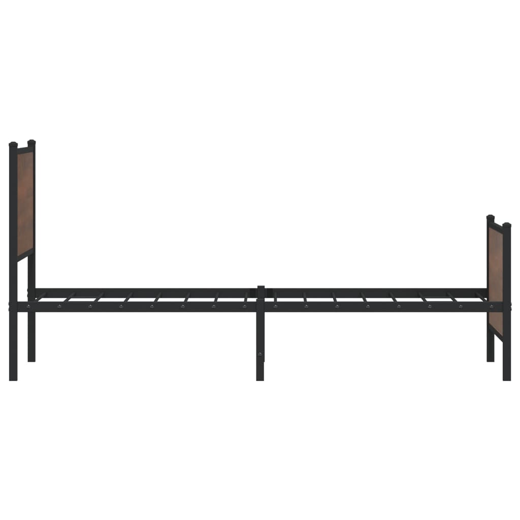 sengeramme 75x190 cm uden madras metal brun egetræsfarve