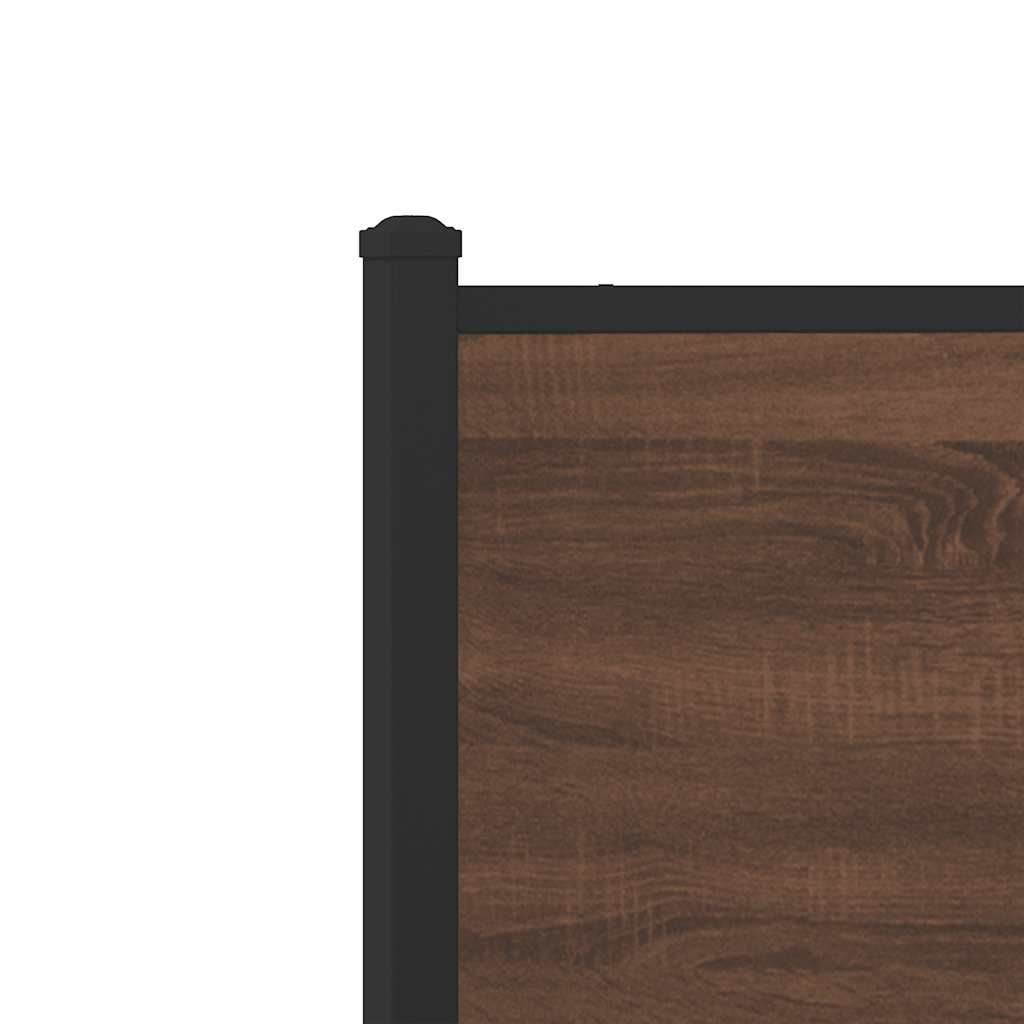 sengeramme 80x200 cm uden madras metal brun egetræsfarve