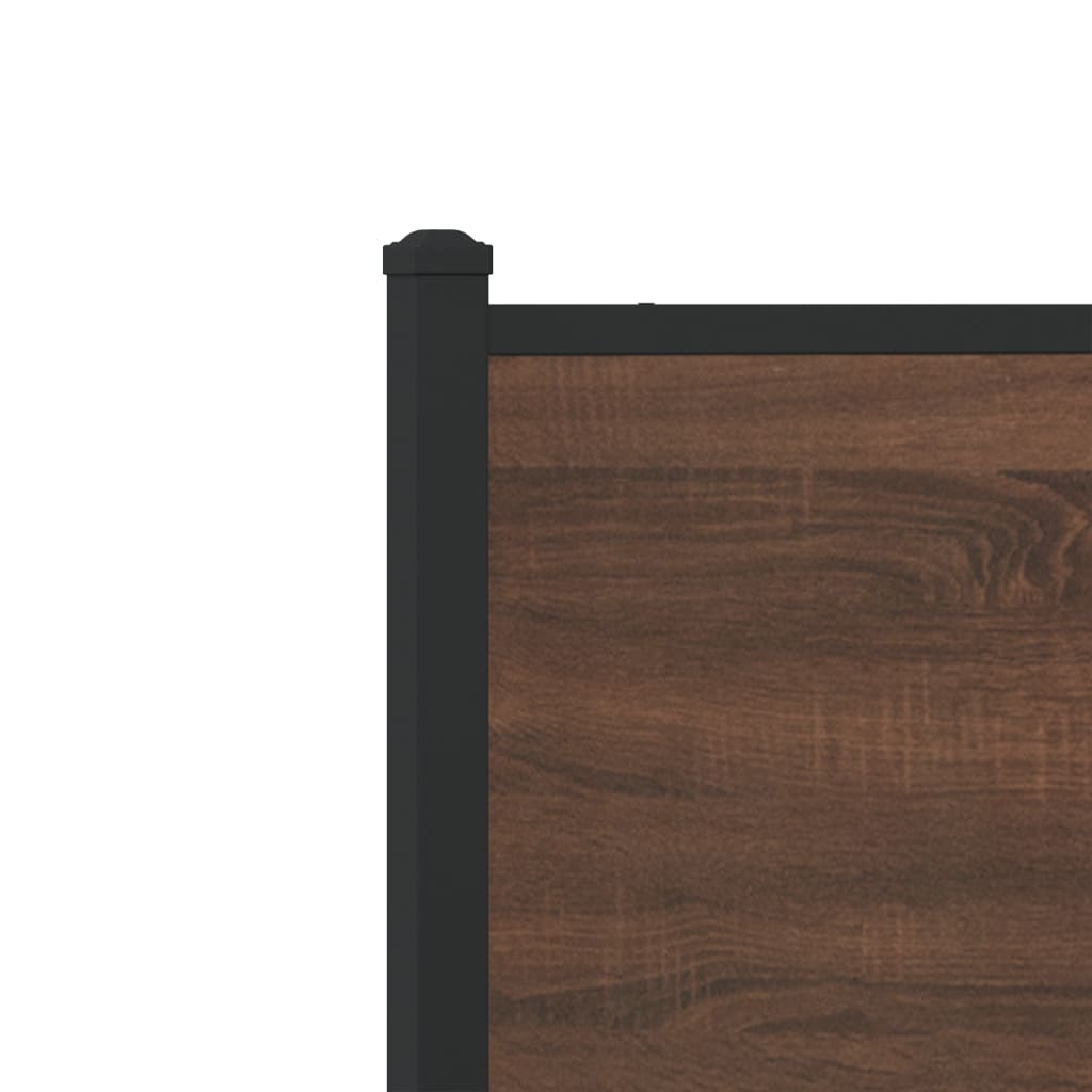 sengeramme 90x190 cm uden madras metal brun egetræsfarve