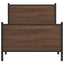 sengeramme 100x190 cm uden madras metal brun egetræsfarve