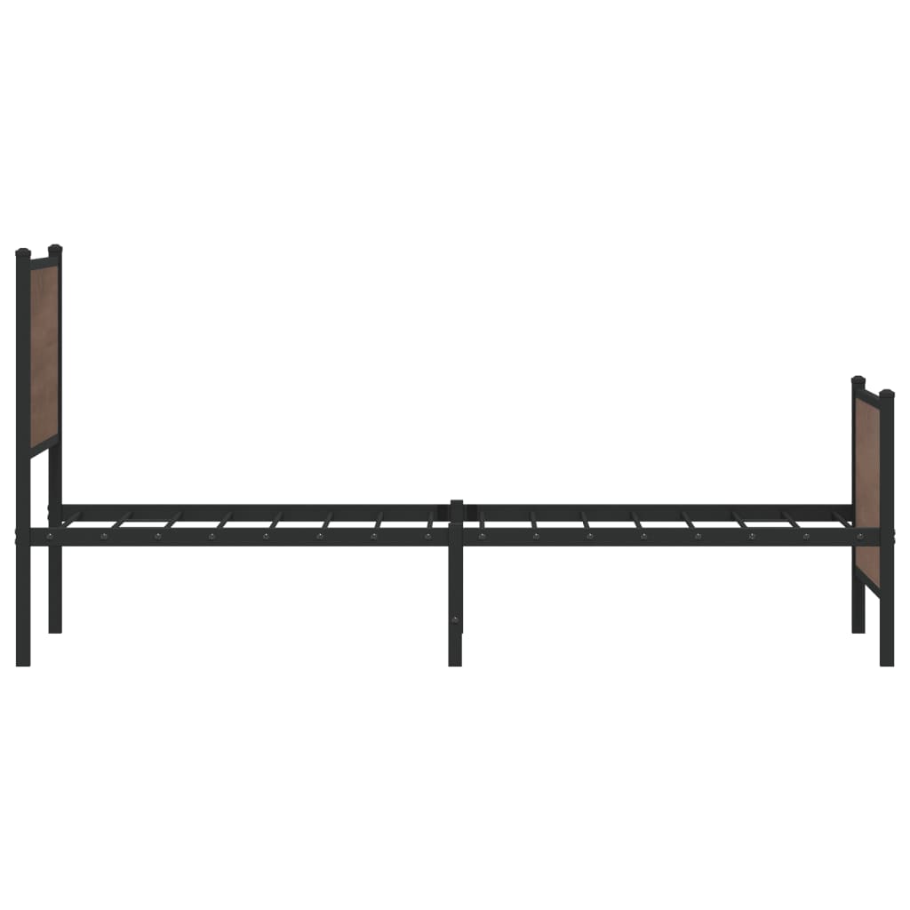 sengeramme 100x190 cm uden madras metal brun egetræsfarve