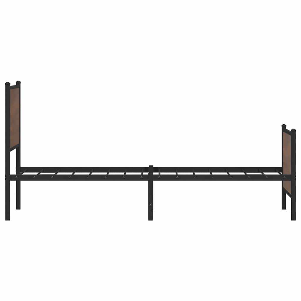 sengeramme 100x200 cm uden madras metal brun egetræsfarve