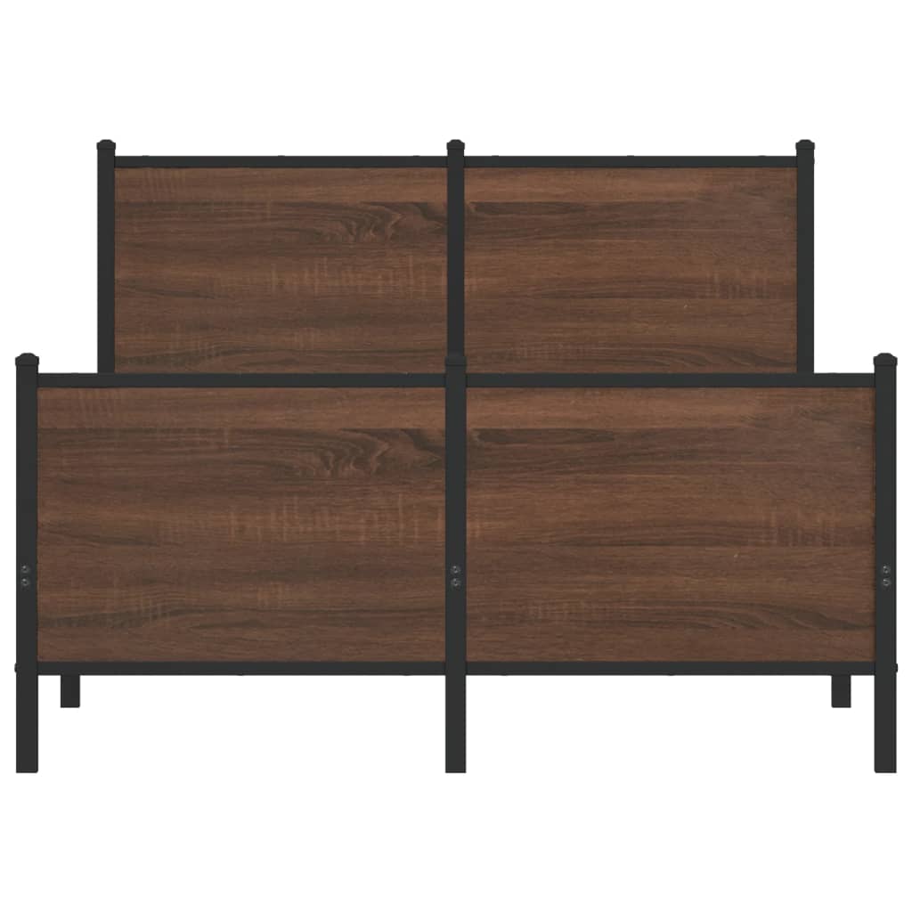 sengeramme 120x190 cm uden madras metal brun egetræsfarve