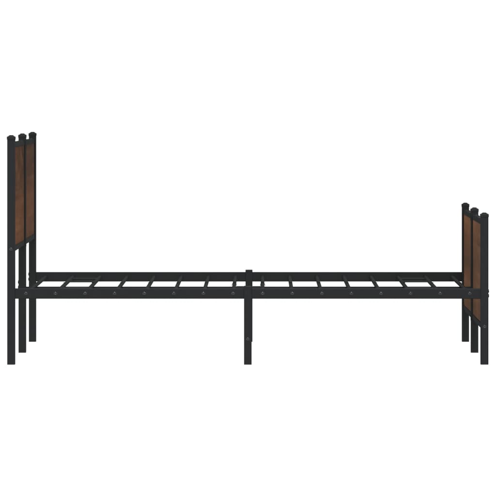 sengeramme 120x190 cm uden madras metal brun egetræsfarve
