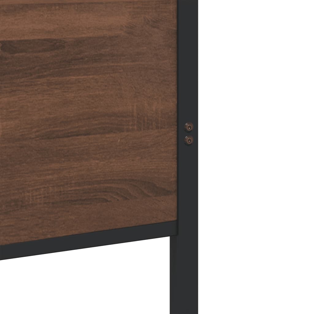 sengeramme 120x190 cm uden madras metal brun egetræsfarve