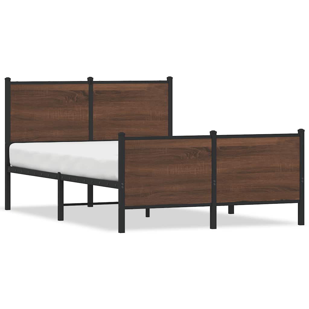 sengeramme 120x200 cm uden madras metal brun egetræsfarve