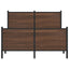 sengeramme 120x200 cm uden madras metal brun egetræsfarve