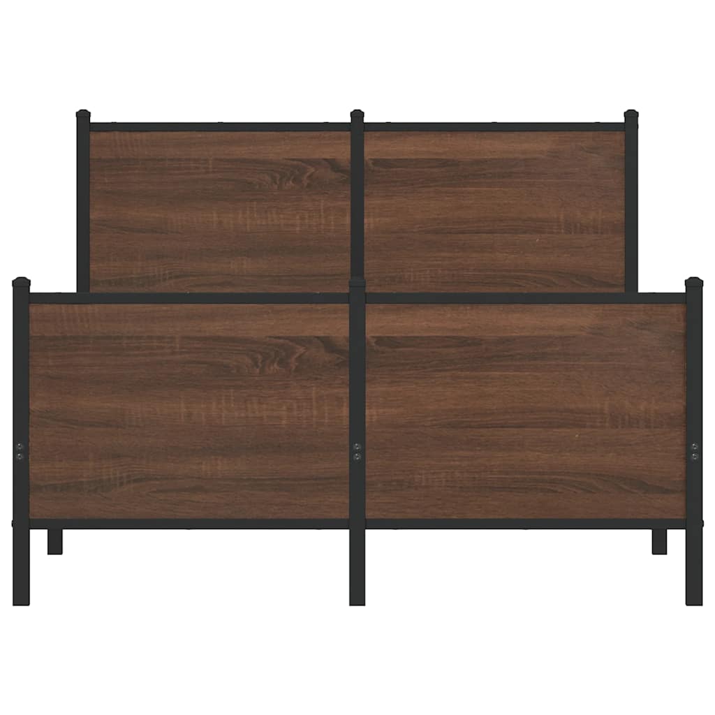 sengeramme 120x200 cm uden madras metal brun egetræsfarve