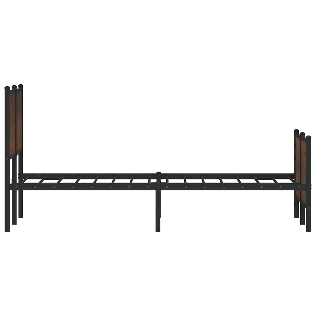 sengeramme 120x200 cm uden madras metal brun egetræsfarve