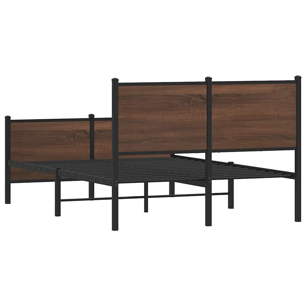 sengeramme 120x200 cm uden madras metal brun egetræsfarve