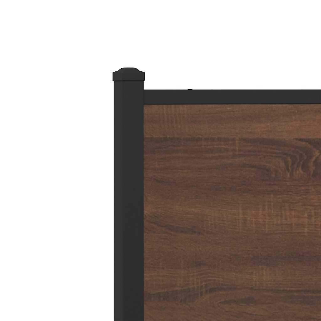 sengeramme 120x200 cm uden madras metal brun egetræsfarve