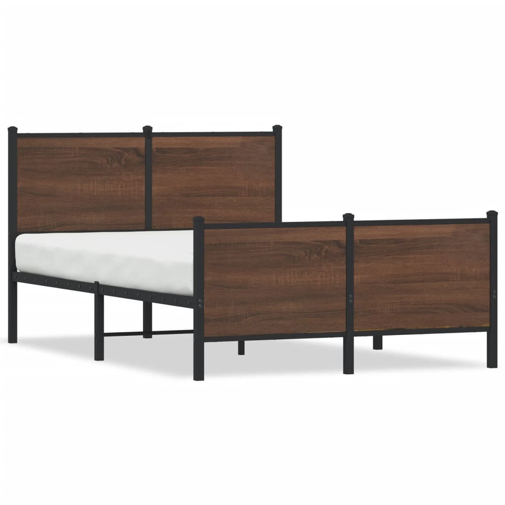 sengeramme uden madras 137x190 cm brun egetræ