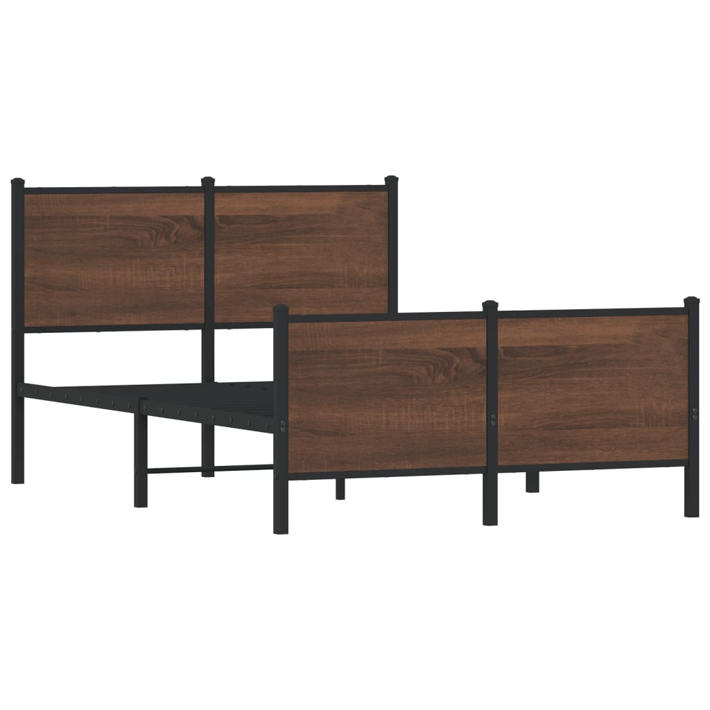 sengeramme uden madras 137x190 cm brun egetræ