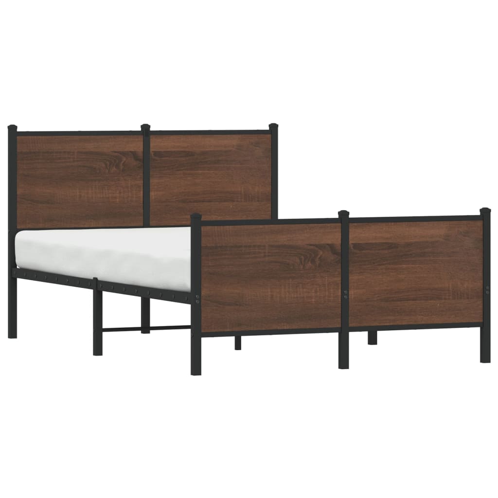 sengeramme uden madras 137x190 cm brun egetræ