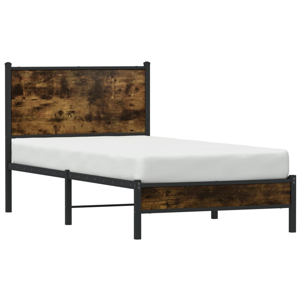 sengeramme uden madras 80x200 cm metal røget egetræsfarve