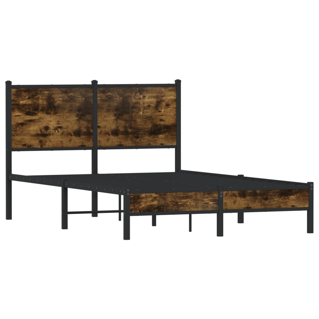 sengeramme uden madras 120x200 cm metal røget egetræsfarve