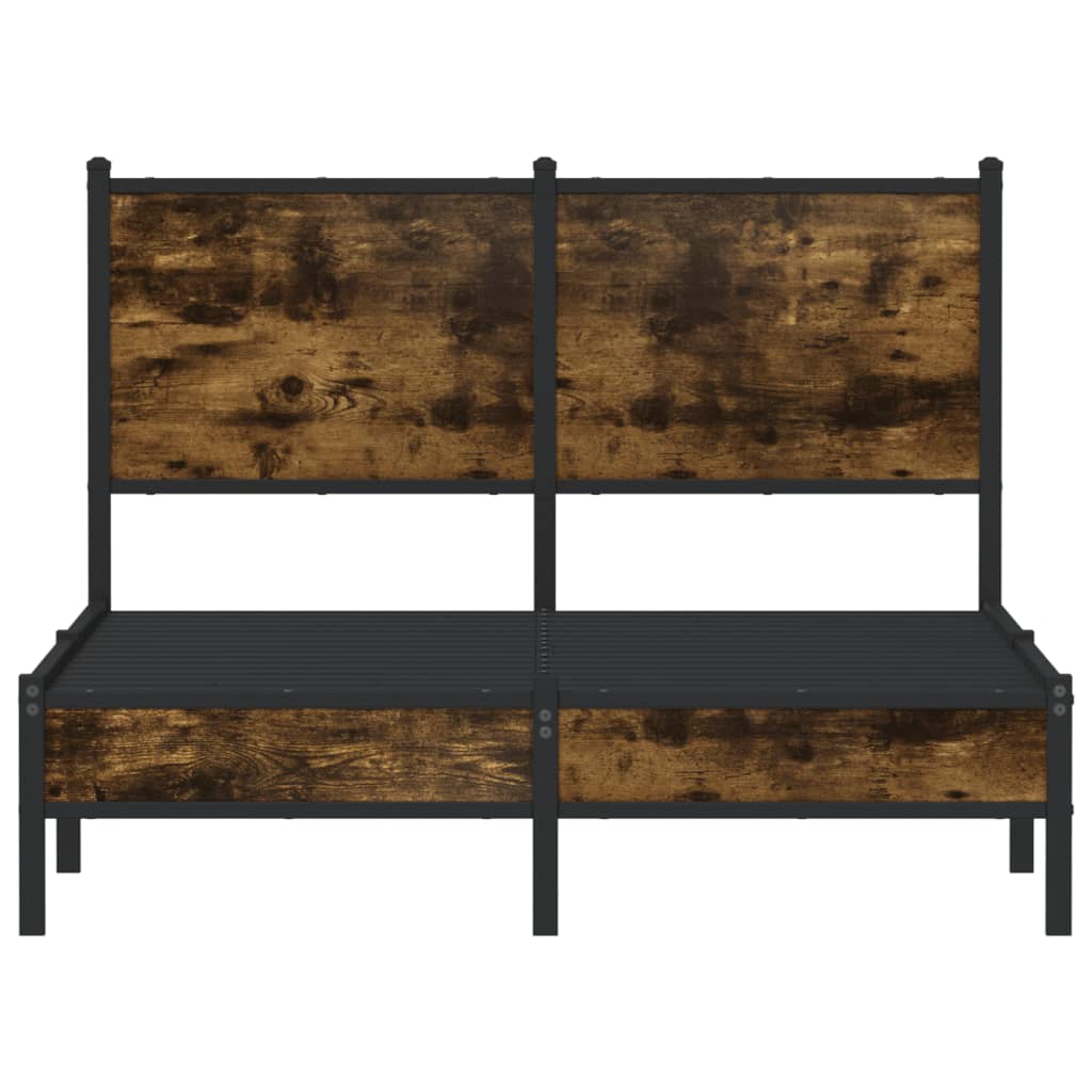 sengeramme uden madras 120x200 cm metal røget egetræsfarve