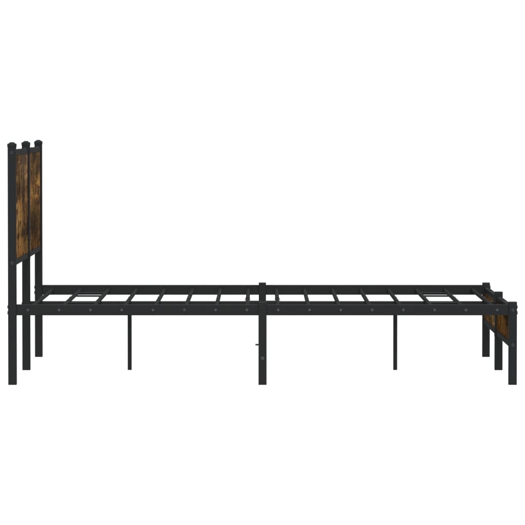 sengeramme uden madras 140x200 cm metal røget egetræsfarve
