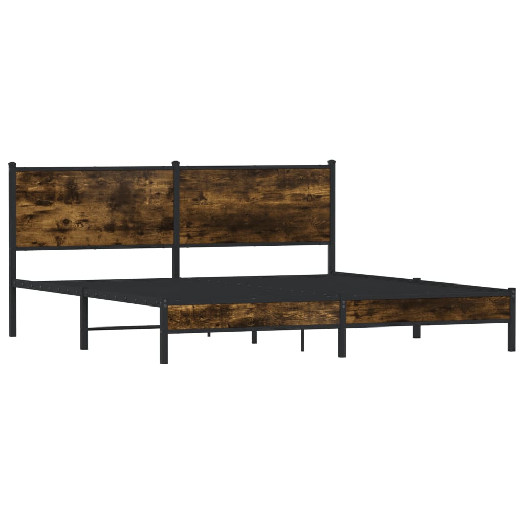 sengeramme uden madras 160x200 cm metal røget egetræsfarve