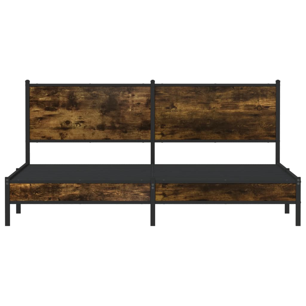 sengeramme uden madras 160x200 cm metal røget egetræsfarve