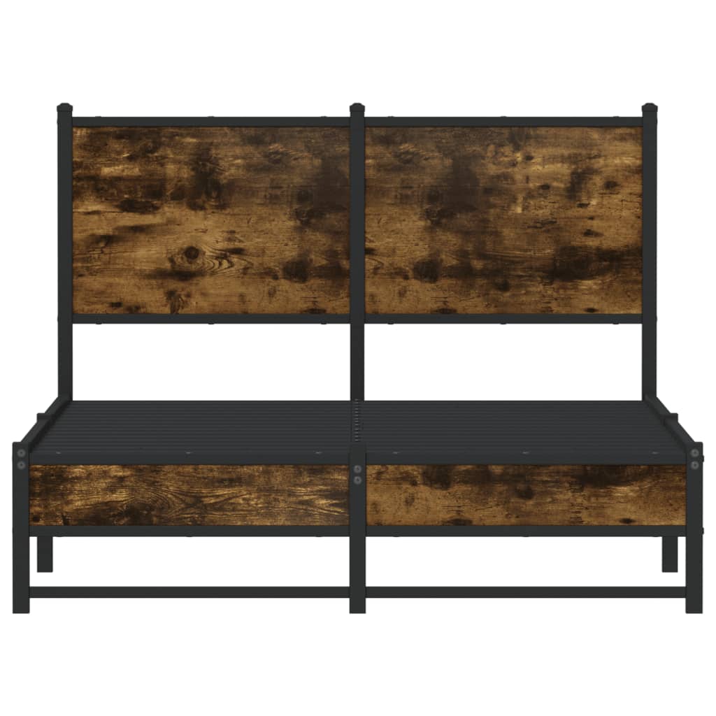 sengeramme uden madras 120x190 cm metal røget egetræsfarve