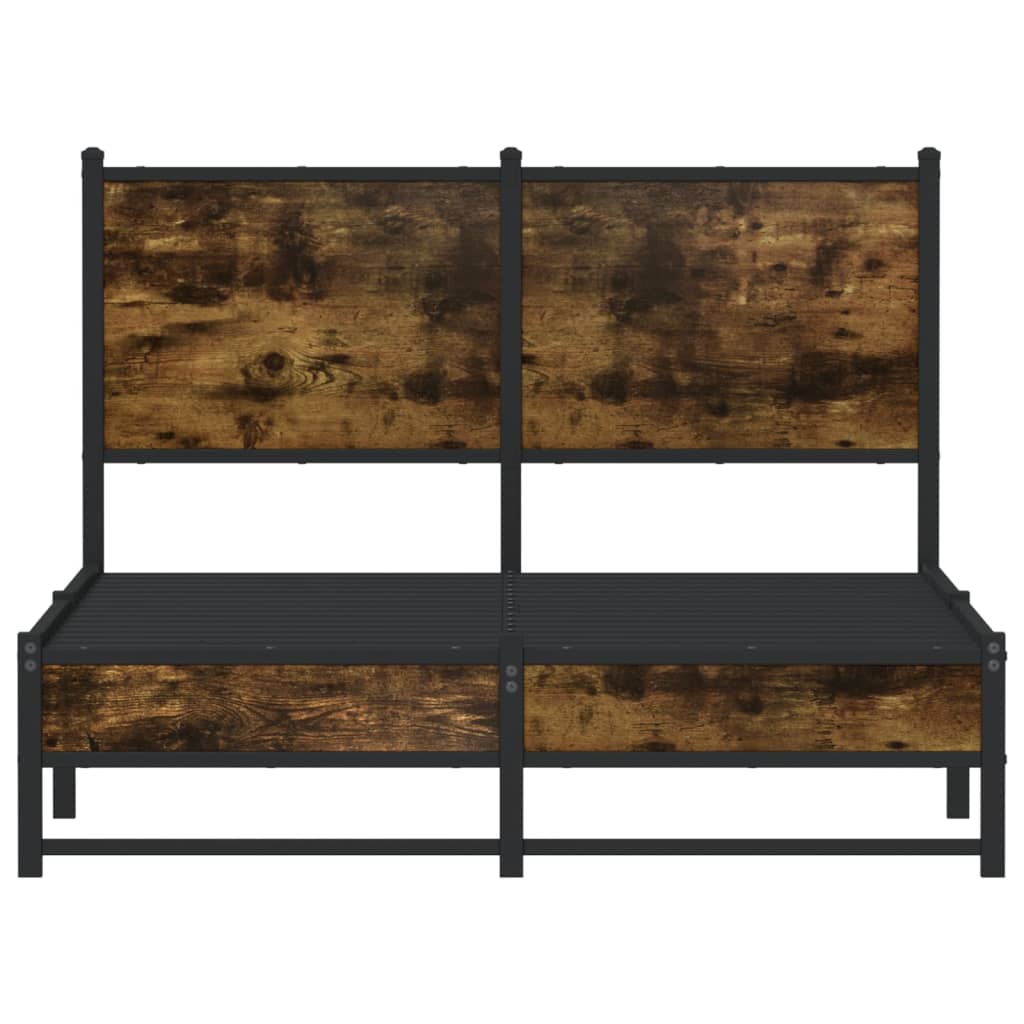 sengeramme uden madras 120x200 cm metal røget egetræsfarve