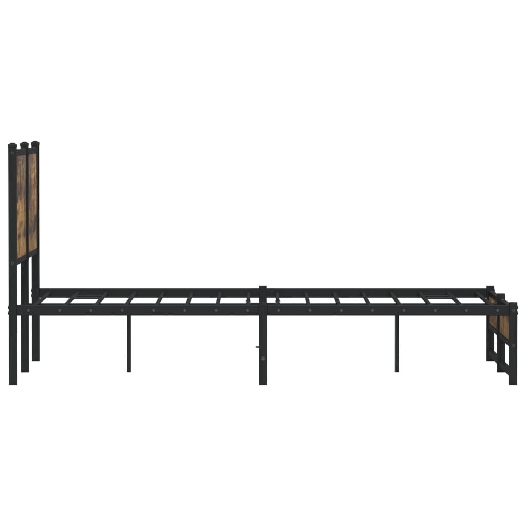 sengeramme uden madras 120x200 cm metal røget egetræsfarve
