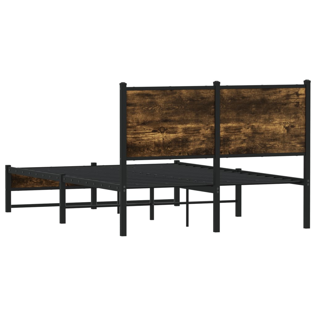 sengeramme uden madras 120x200 cm metal røget egetræsfarve