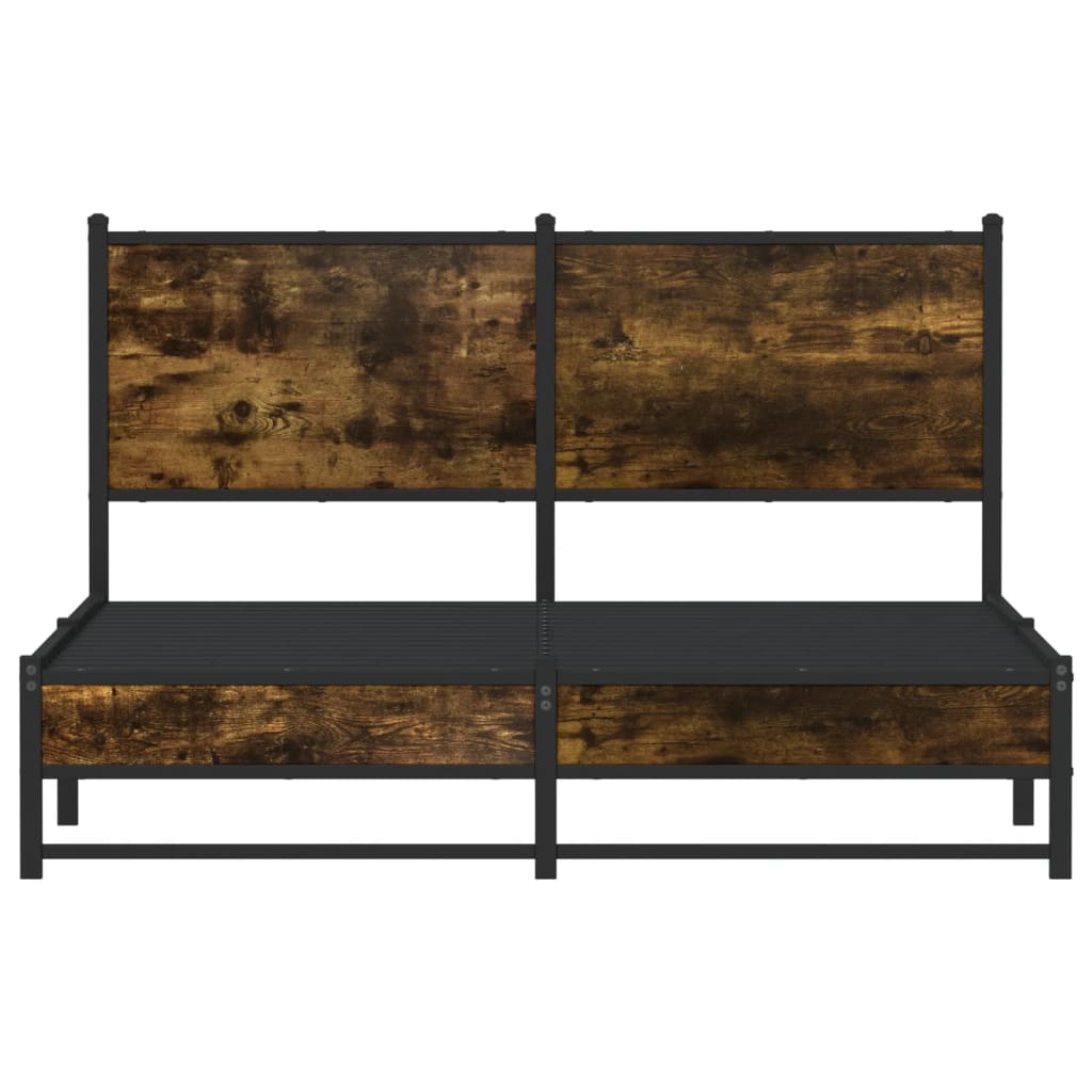 sengeramme uden madras 140x190 cm metal røget egetræsfarve