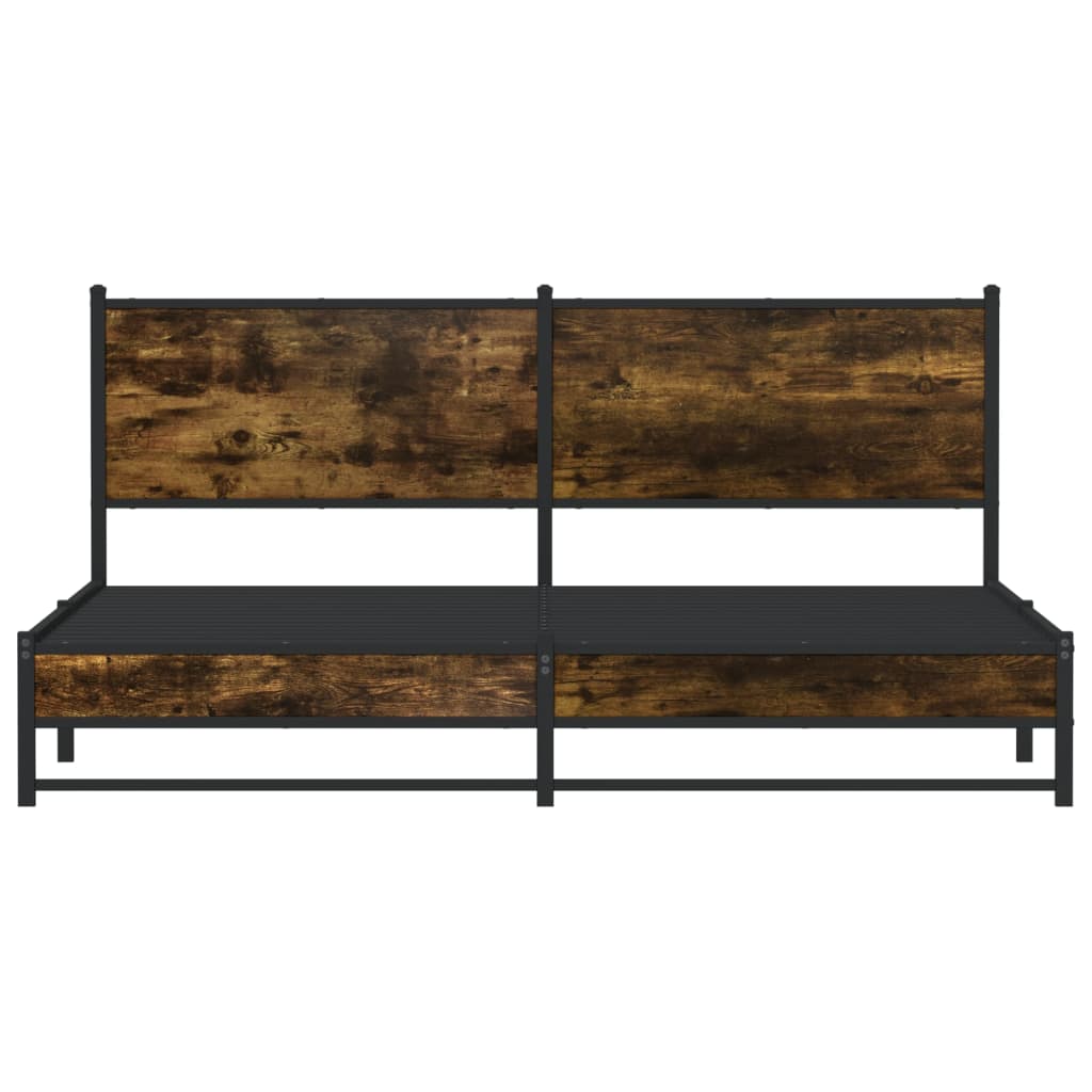 sengeramme uden madras 160x200 cm metal røget egetræsfarve