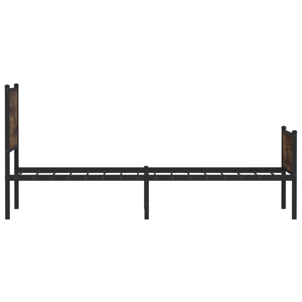 sengeramme uden madras 75x190 cm metal røget egetræsfarve
