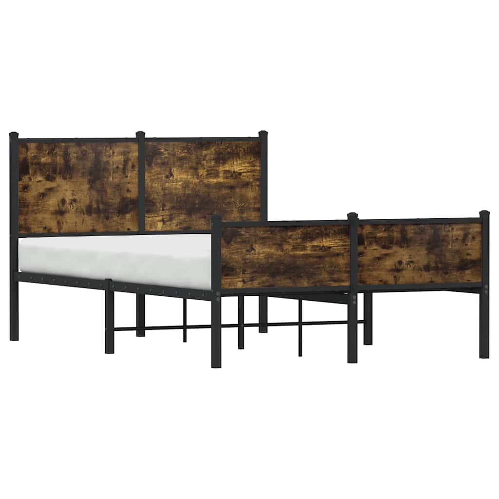 sengeramme uden madras 120x190 cm metal røget egetræsfarve
