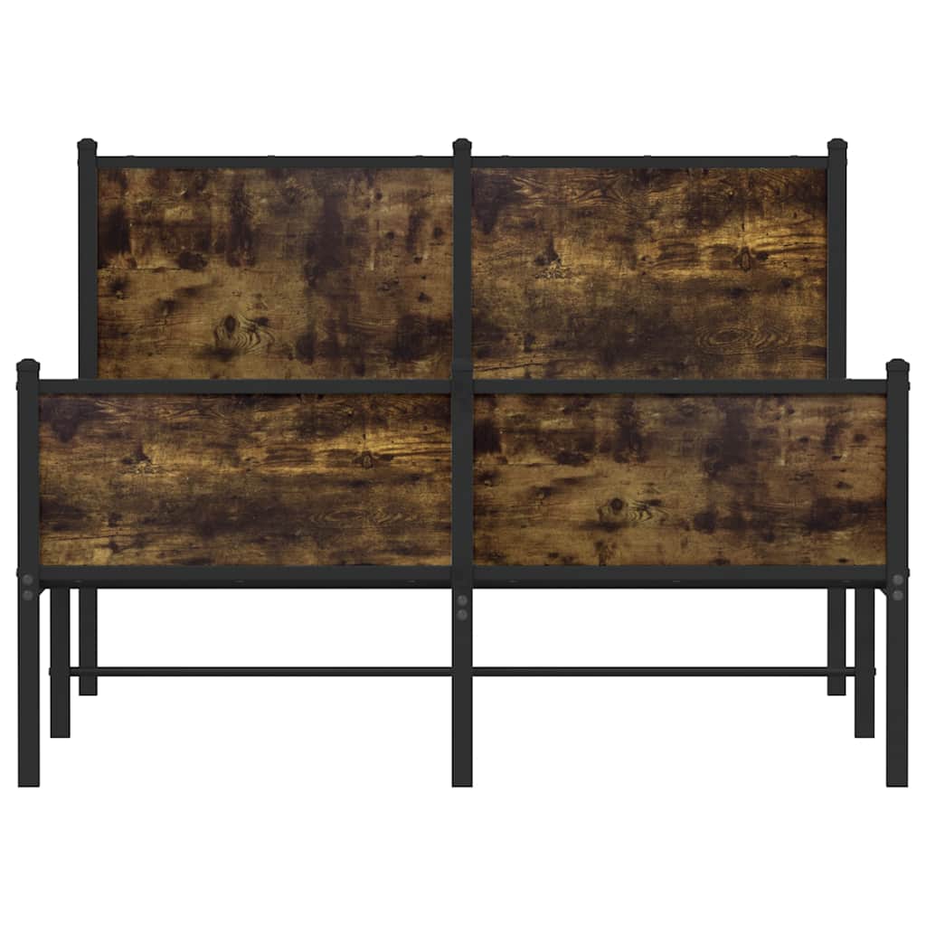 sengeramme uden madras 120x190 cm metal røget egetræsfarve