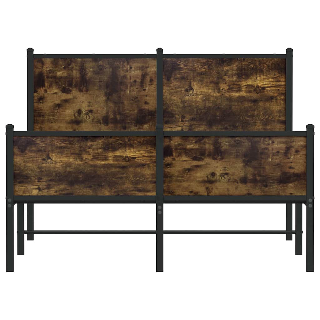 sengeramme uden madras 120x200 cm metal røget egetræsfarve