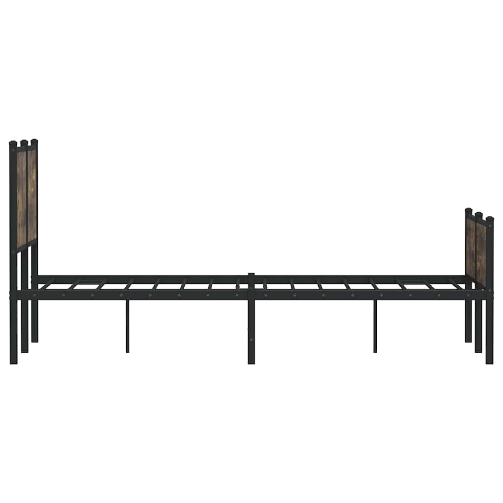 sengeramme uden madras 120x200 cm metal røget egetræsfarve