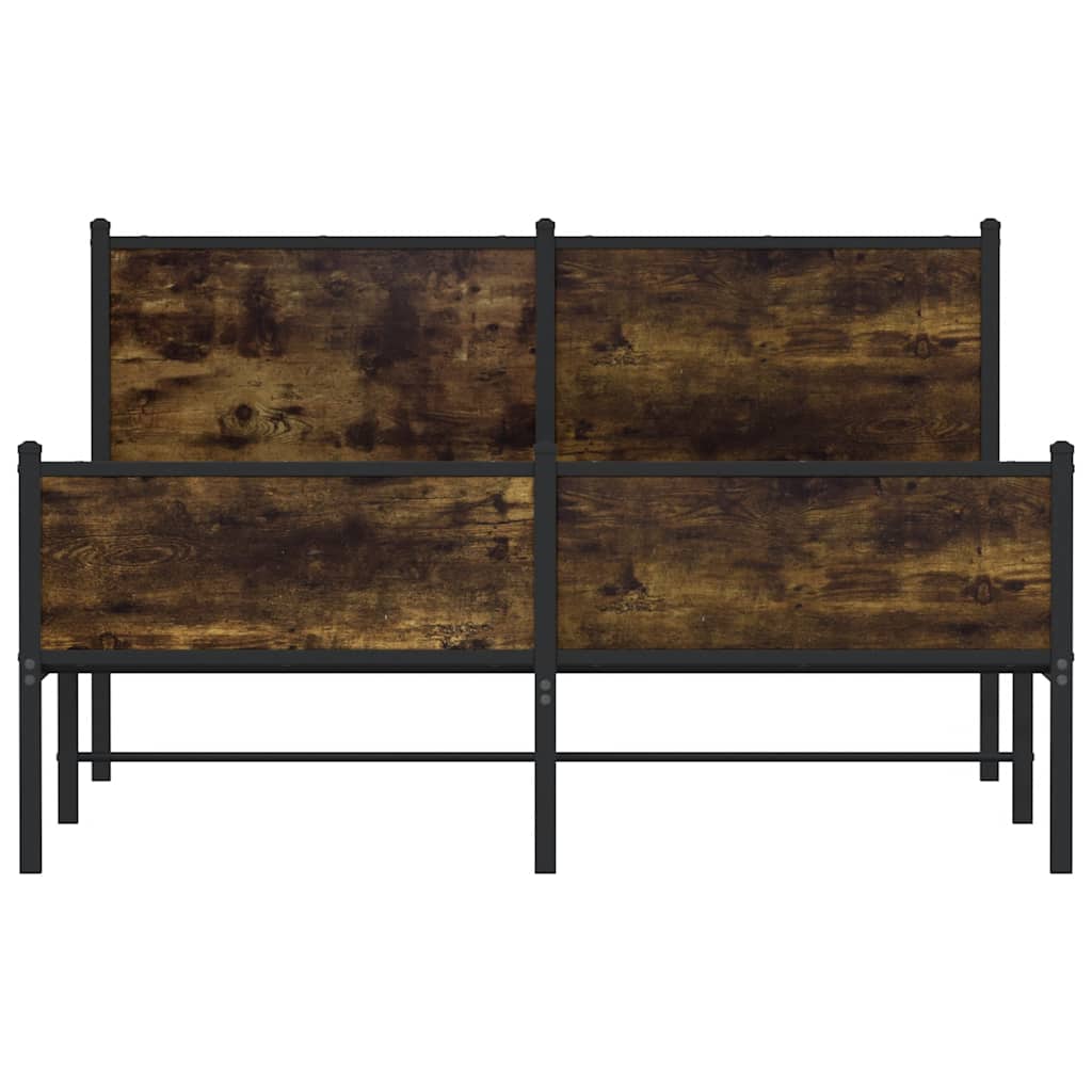 sengeramme uden madras 137x190 cm metal røget egetræsfarve