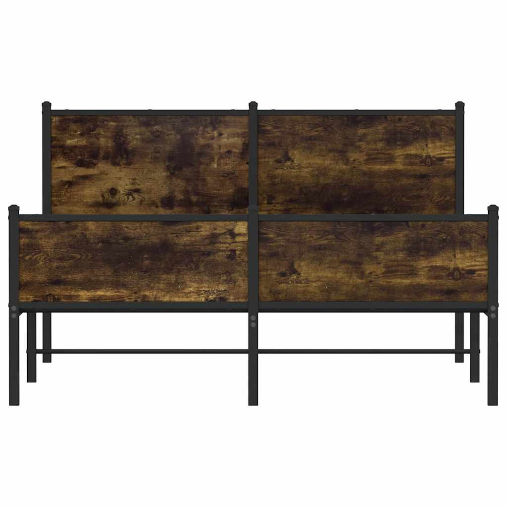 sengeramme uden madras 140x190 cm metal røget egetræsfarve