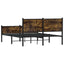 sengeramme uden madras 140x190 cm metal røget egetræsfarve